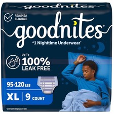 GoodNites Boys Nighttime Underwear, Size Extra Large, 9 Ct