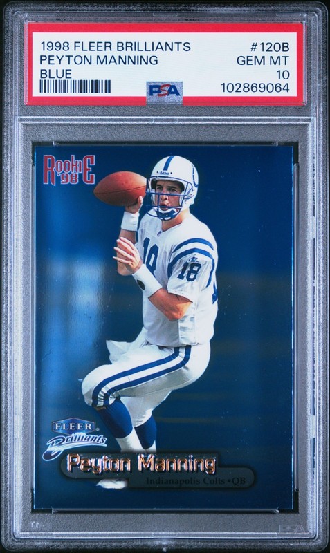 1998 Fleer Brilliants - Blue #120B Peyton Manning (RC) PSA 10