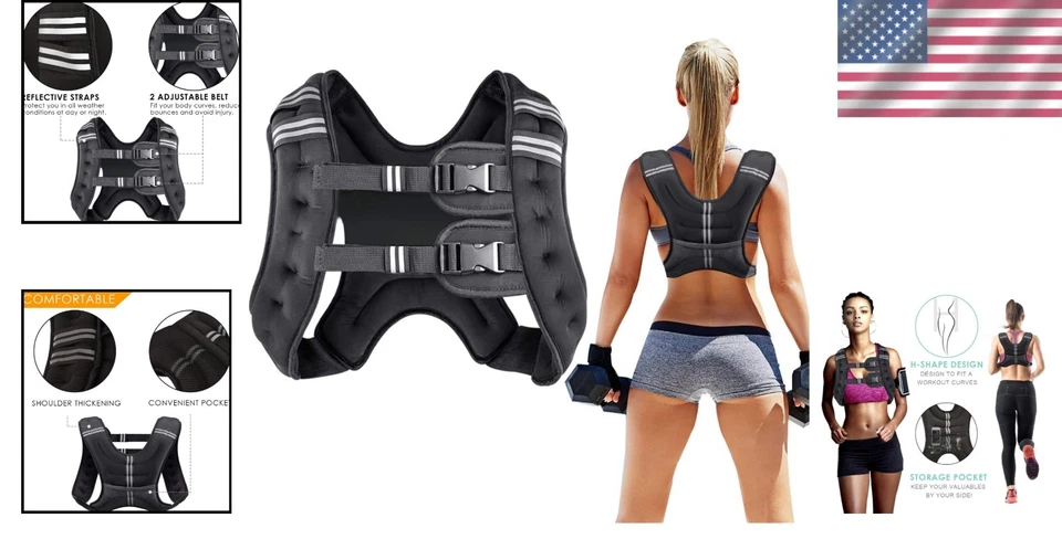Chaleco de peso de neopreno unisex ajuste ajustable para entrenamiento de fuerza y cardio Foto 2 de 4