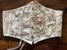 Romantic Floral Lace-Up Corset Belt   Cottagecore Waist Cincher Size XS 