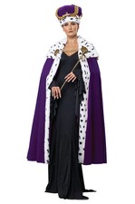 Brand New Royal Cape  Crown Adult Costume Kit Purple 