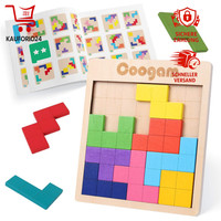 Holz Tangram Puzzle 3D Spielzeug, 60 Herausforderungen, Montessori