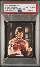 Chuck Norris 1974 Yamakatsu Way of The Dragon Rookie Autograph #71 PSA/DNA & JSA