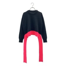 MM6 Maison Margiela | 2021AW | Cotton Wool Colorblock Knit | S | Black Pink