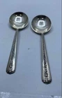 Towle Sterling Silver 6 1/2" Ornate Floral Handle Soup Spoons Set 2pcs 75.9g