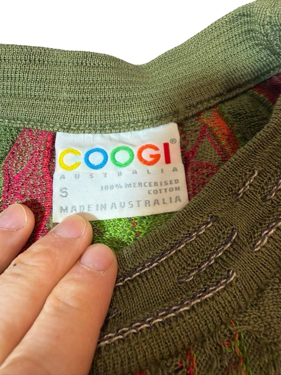 Vintage COOGI Australia Sweater 3D Knit Mercerized Cotton Colorful
