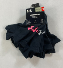 New Under Armour Girls Essential 2.0 No Show Socks 6-Pairs Size 13.5K-4Y