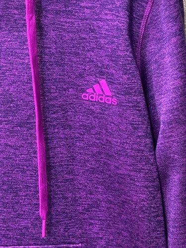 WOMENS Adidas Purple Hoody SWEATER Large L 16 18 - Picture 3 of 10