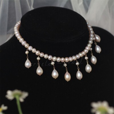 Stunning 18'' AAA+ south sea NATURAL white  PEARL NECKLACE 14K