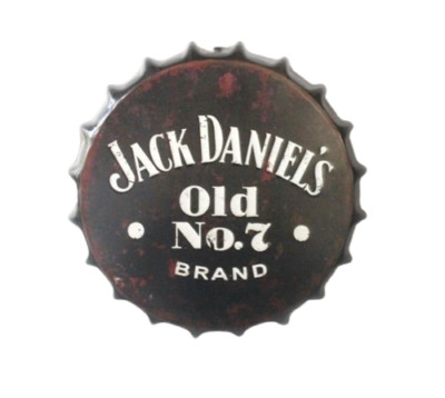 Bier Flaschenverschluss Blechschild JD Vintage Whisky Bar Wandaufsteller Kappe Bourbon 40cm