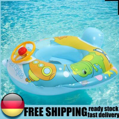 Inflatable Swimming Ring Baby Pool Float for Age 6-36 Months Toddler (Blue)