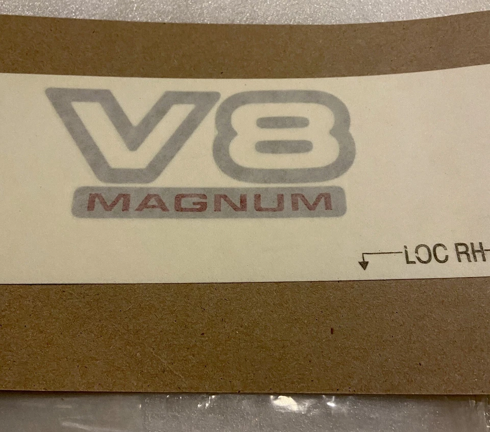 99-01 DODGE RAM 1500 V8 SILVER DECAL EMBLEM NAMEPLATE BADGE NEW MOPAR GENUINE — 第 3/4 张图片