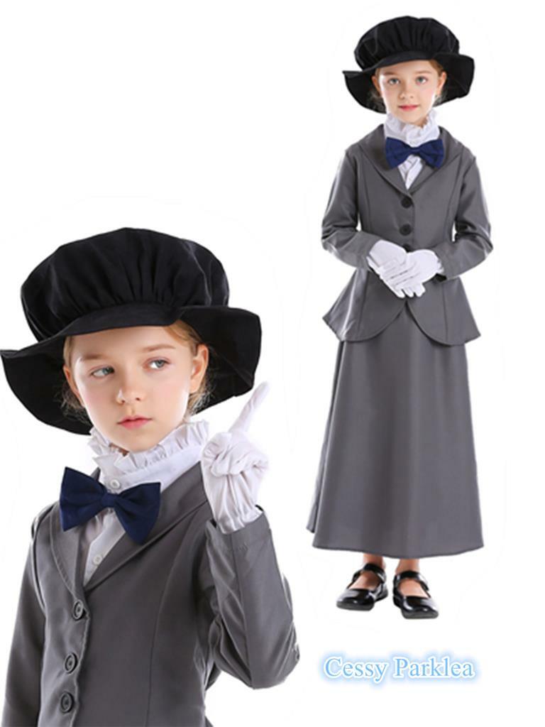 Fun Shack Viktorianisches Nanny Kostüm Für Mädchen – Größe 136 Cm, Mit Jacke, Rock Und Hut