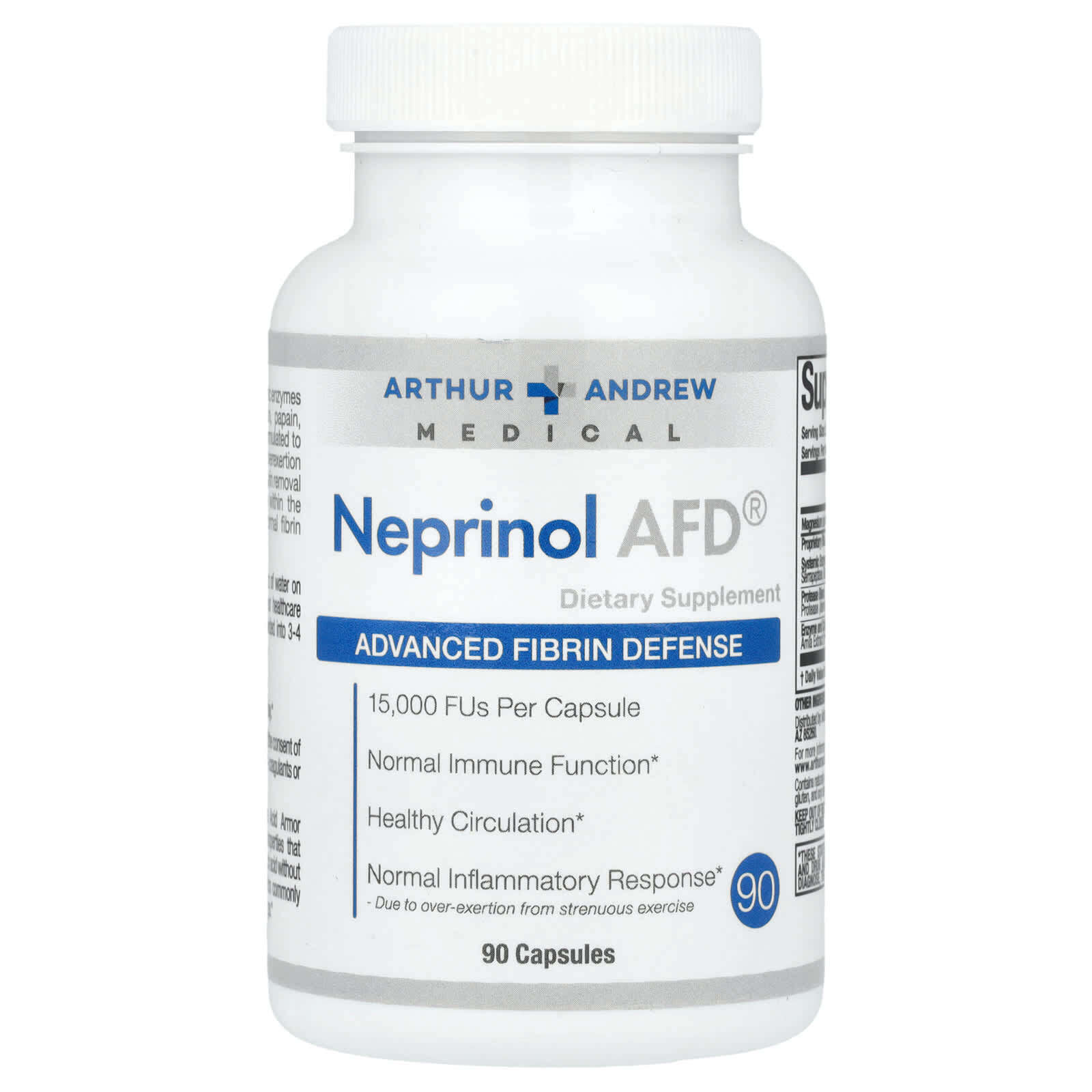 Arthur Andrew Medical, Neprinol AFD, Advanced Fibrin Defense, 90 Capsules