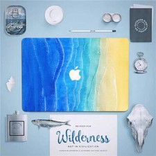Blue Sea Beach Watercolor Case For Macbook M1 M2 Air 13 12 11 Pro 14 15 16 inch