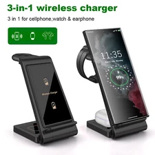 3In1 Wireless Charger Station Charging Dock For Samsung S24 S23 Galaxy Watch 6 5