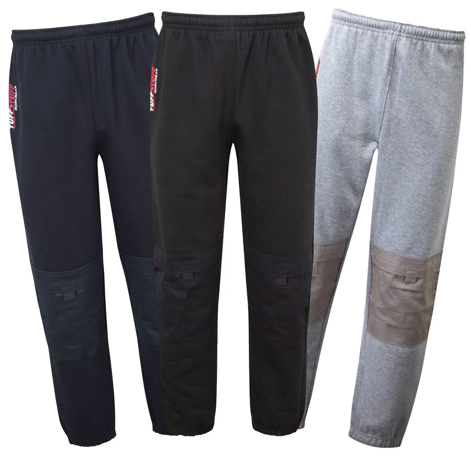 Mens Work Joggers Cargo Combat Tracksuit Bottoms Tuffstuff with Knee Pad Pockets