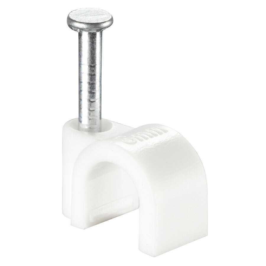 ROUND CABLE CLIPS Small/Large White Wall Tacks Wire Cord Tidy Holder