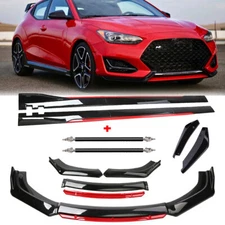 For Hyundai Veloster N Front Bumper Lip Spoiler Splitter Side Skirt Body Kit