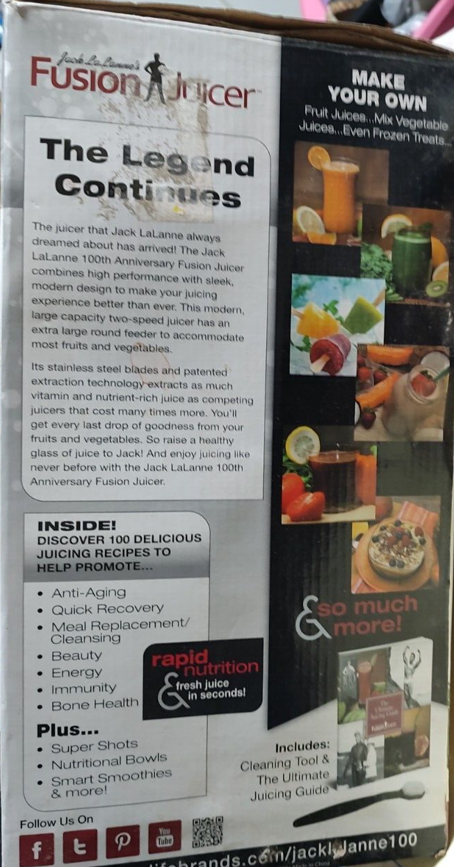 Jack LaLanne Fusion Juicer FJJACK 100SS Stainless Steel SLH90 NEW 752356815165 eBay