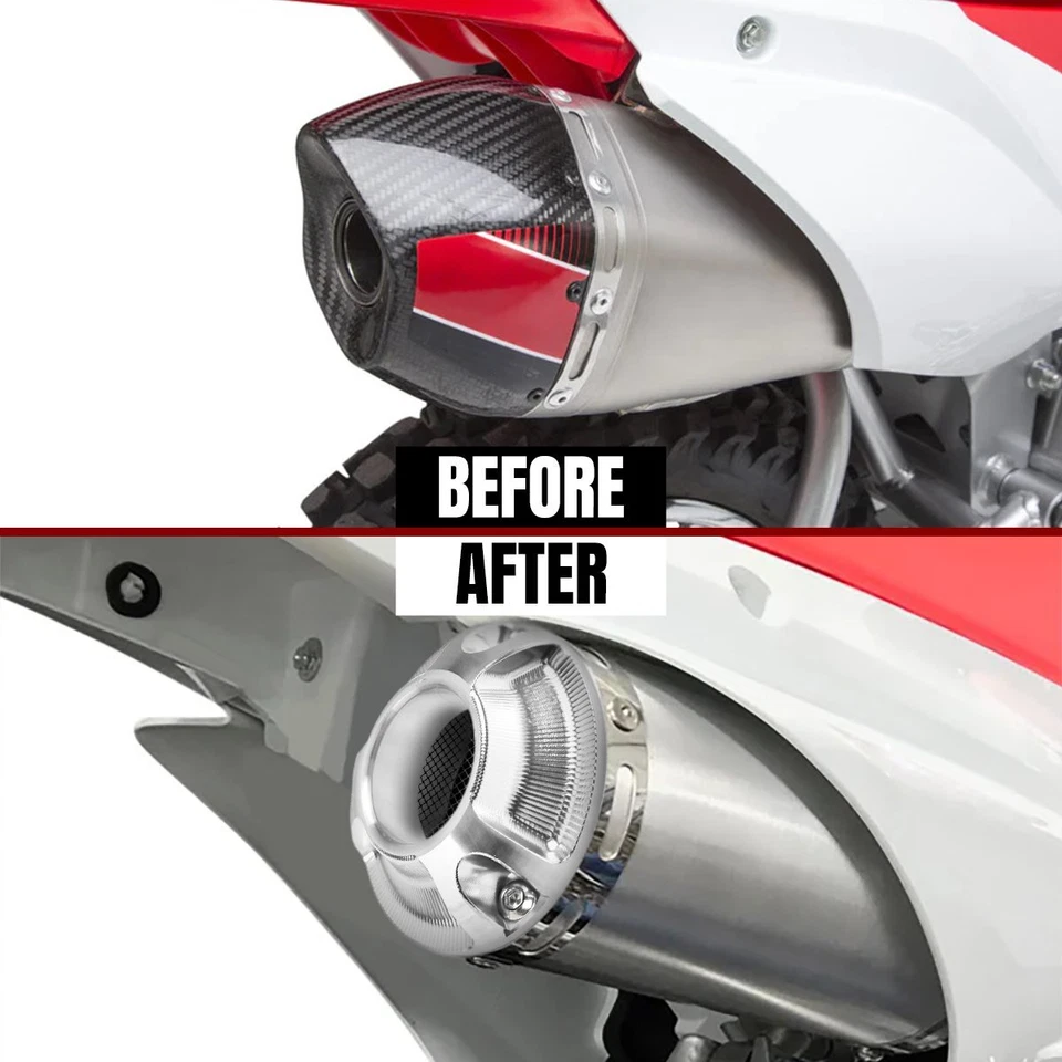 Exhaust Power Tip w/ Spark Arrestor Screen For Honda CRF100F CRF110F CRF 80F 70F - Imagem 3 de 4