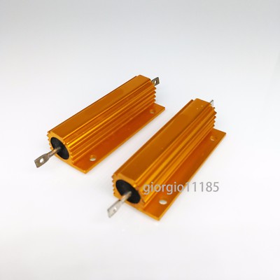 2 pcs 100K ohm 100K 100W Watt Aluminum Housed Metal Case Wirewound Resistors