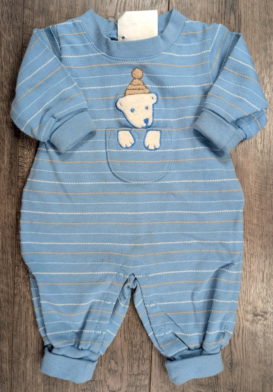 Baby Boy Clothes New Vintage Gymboree Preemie Blue Polar Bear Outfit