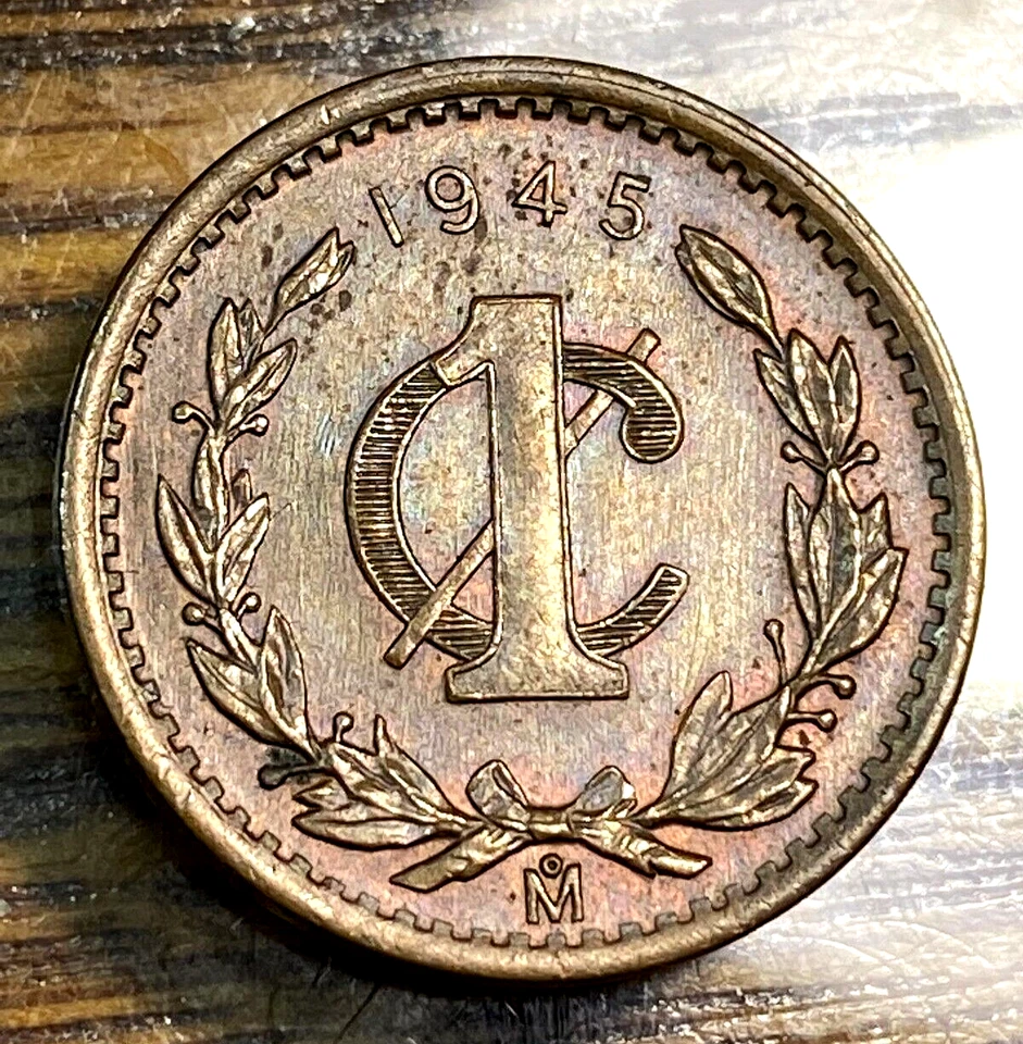 1945 Mo México 1 centavo Pretty Choice BU CHN Foto 2 de 2