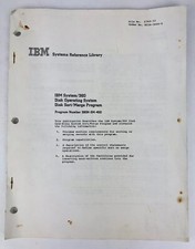 IBM 1971 Systems Reference Library 360 Disk Operating Sort Merge Program MANUAL