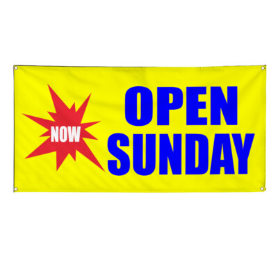 Vinyl Banner Multiple Sizes Now Open Sunday Business Business Now Open Outdoor