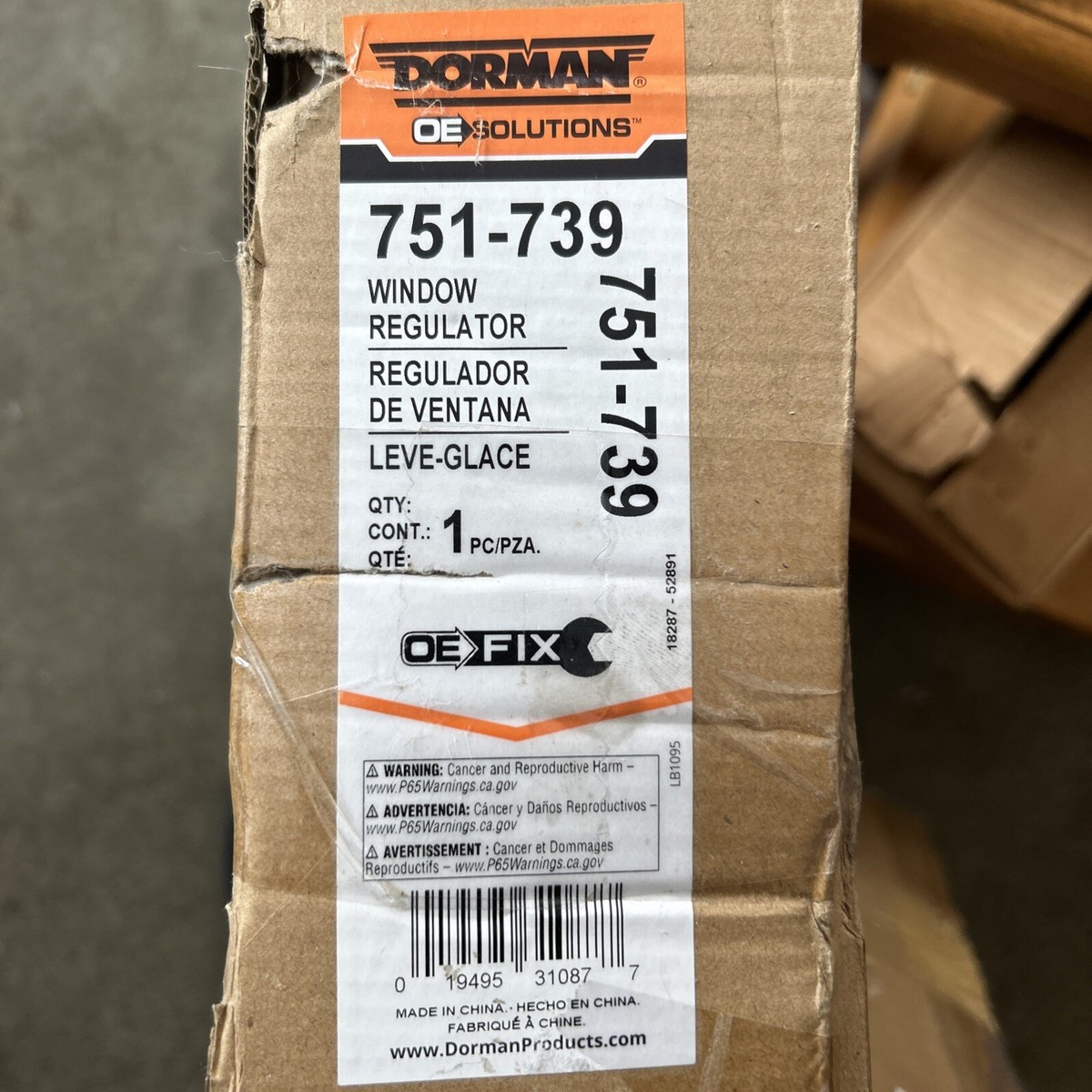 その他 K Dorman 751-739 Front Drivers Side Power Window Motor and Regulator