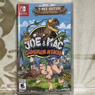 New Joe and Mac Caveman Ninja T-Rex Edition - Nintendo Switch New Factory Sealed