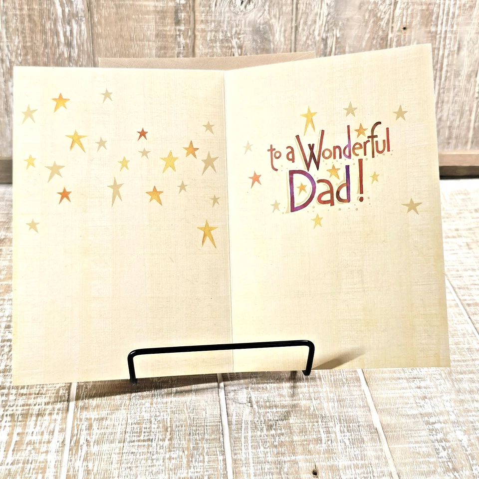 Recycled Paper Greetings Father's Day Card Gold Red Stars Wonderful Dad - Image 3 of 4