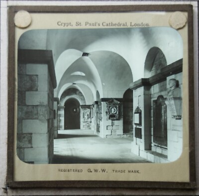 Antique Magic Lantern Slides   Crypt of St Paul's Cathedral, London