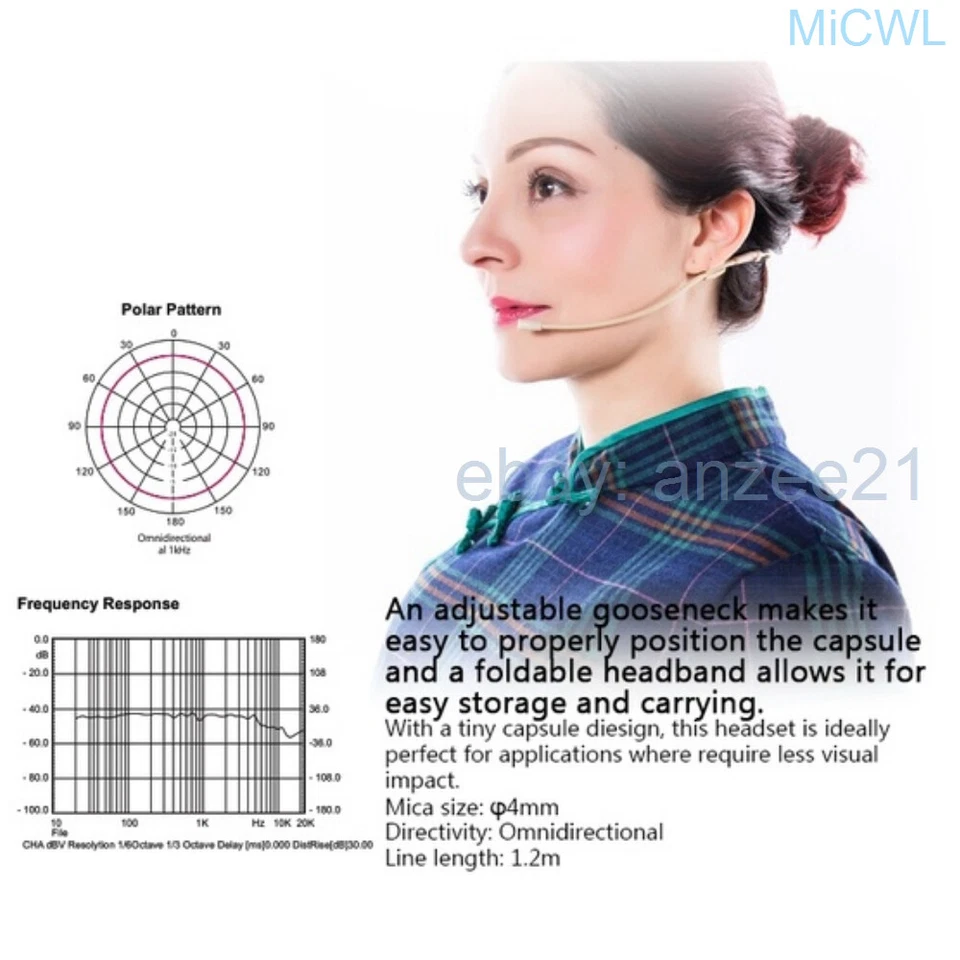 Pro Earhook Headset Microphone for Sennheiser Shure Wireless Foldable with 1 box - Image 3 of 4