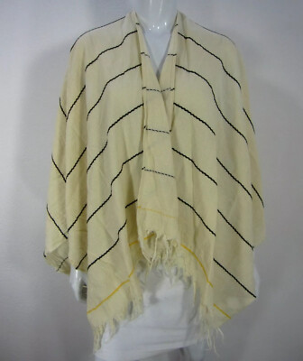 rag & bone New York cover up shawl ivory 100% Cotton one size Stripes 