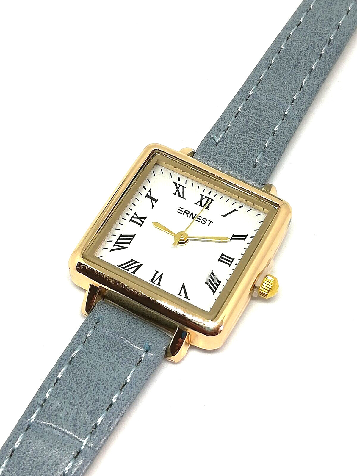 Montre Femme Chiffre Romain Cadran Doré pour Style Casual Chic en Cuir V1