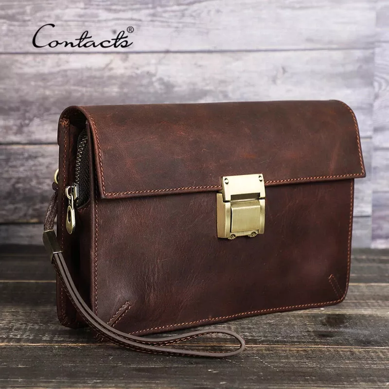 Leather Men Clutch Purse Bag, Mens Business Code Lock Wallet Anti Theft  Clutch Purse Phone Holder Handbag Travel Bag