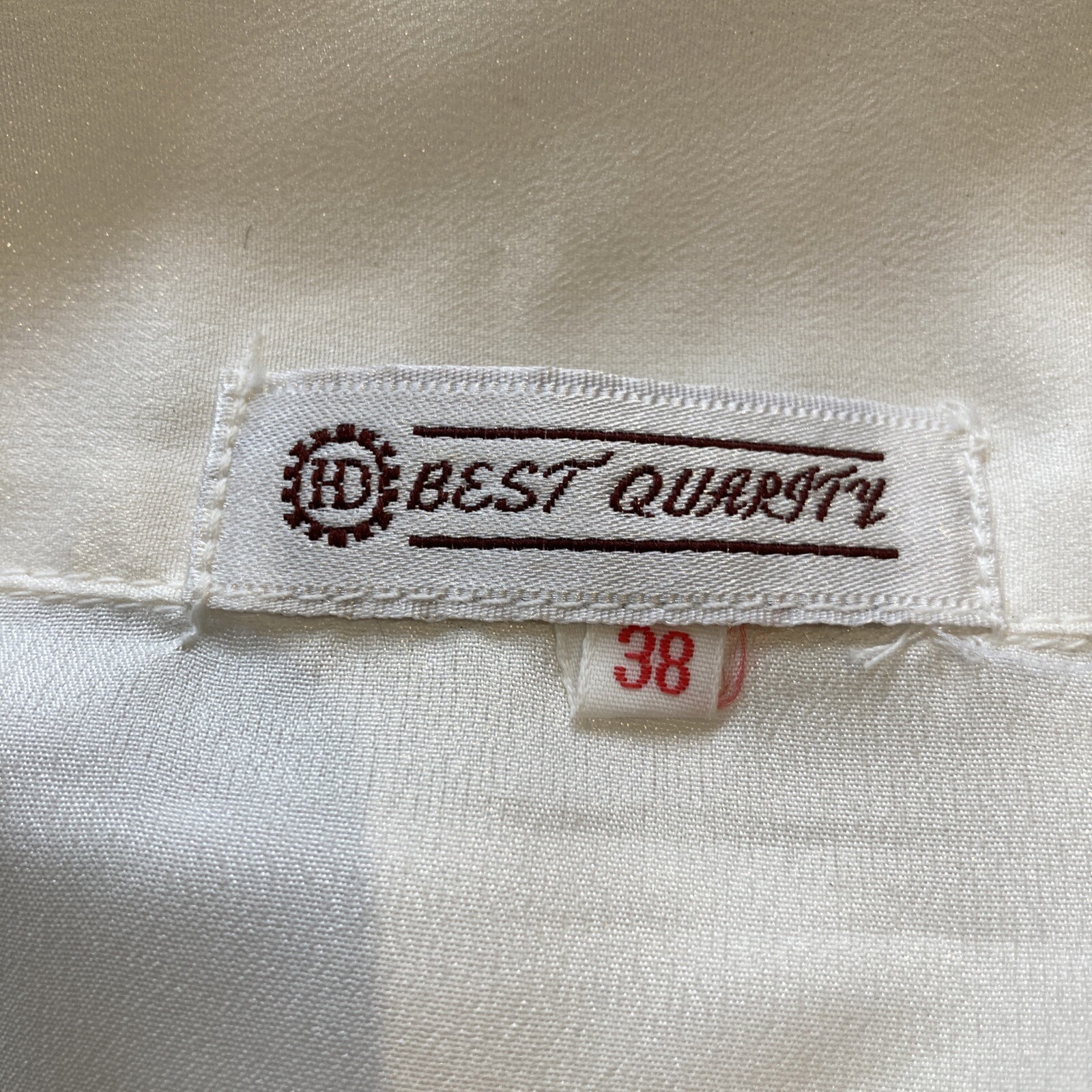 1980s/90s Embroidered Cream Blouse/Shirt, 20.5" pit to pit 7