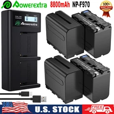 Powerextra 8800mAh NP-F970 Battery / Charger For Sony NP-F330 NP-F550 NP-F960 US