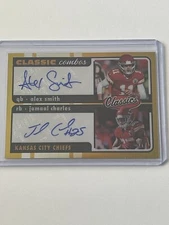 2023 Panini Classics Combos Dual Auto Gold #1/10 Alex Smith and Jamaal Charles