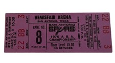 San Antonio Spurs 1976 ABA Championship Ghost Ticket Game 8 Purple Floor Level