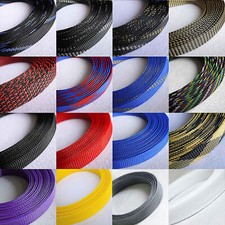  14mm PET Expanding Braided Sleeving Wire Cable Harness Sheathing Various Colors