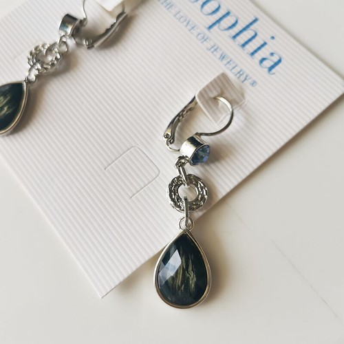 New Lia Sophia Resin Teardrop Drop Earrings Gift Fashion Women Party Jewelry - Picture 2 of 3