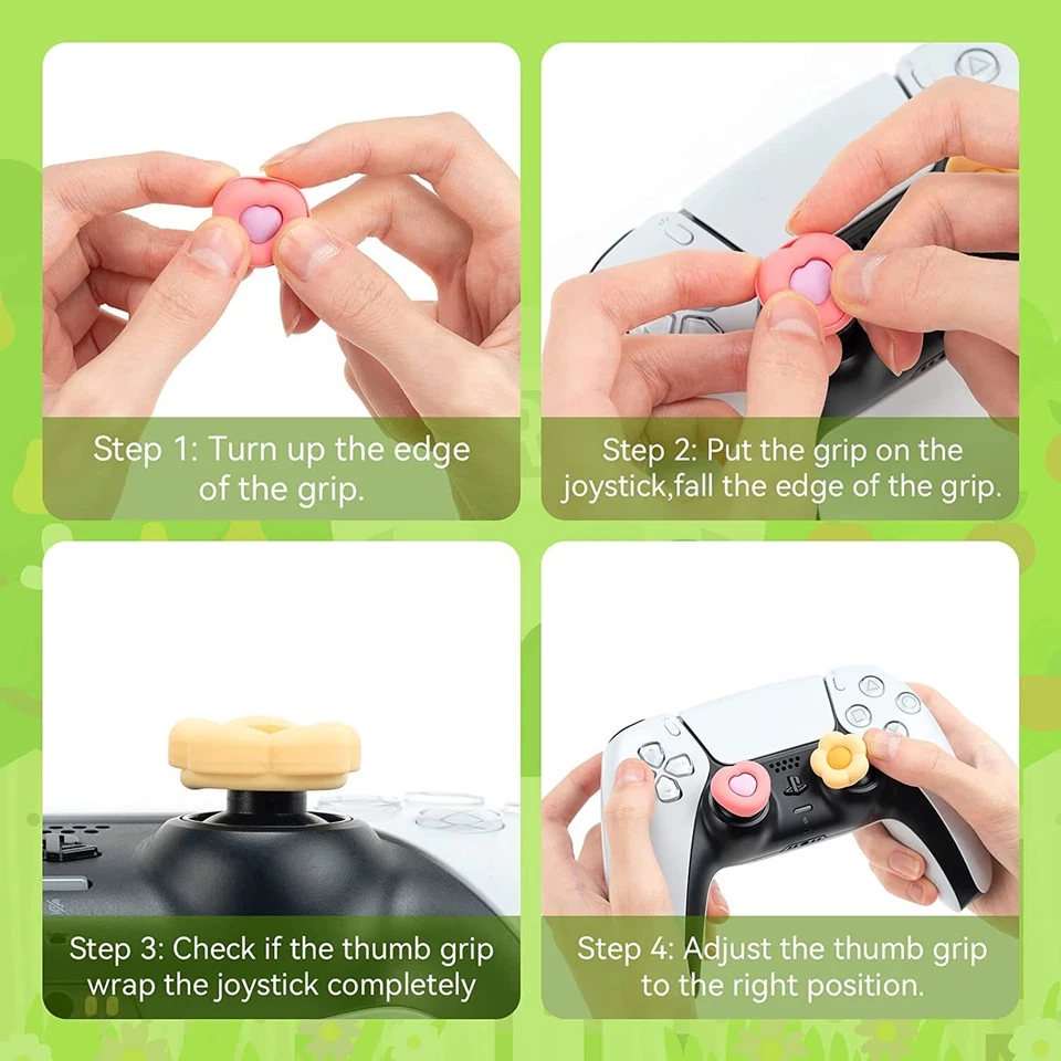 Punhos GeekShare para Switch Pro Controller PS4 PS5 Controle Heart Flower - Imagem 4 de 4