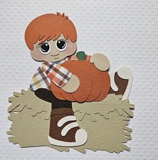 Pumpkin Patch Boy Red Hair. Scrapbook, Card Making Paper Piecing