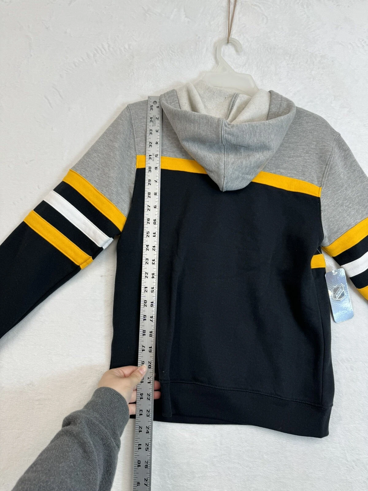 COACH Felpa con cappuccio pullover da allenatore Boston Bruins nero Mitchell & Ness taglia media