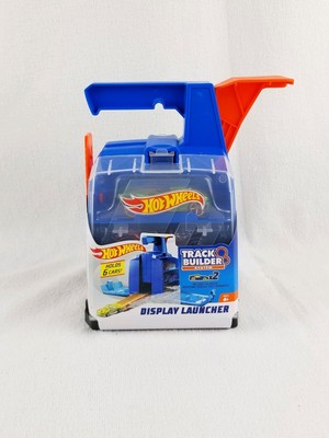 hot wheels track builder display launcher with 2 vehicles