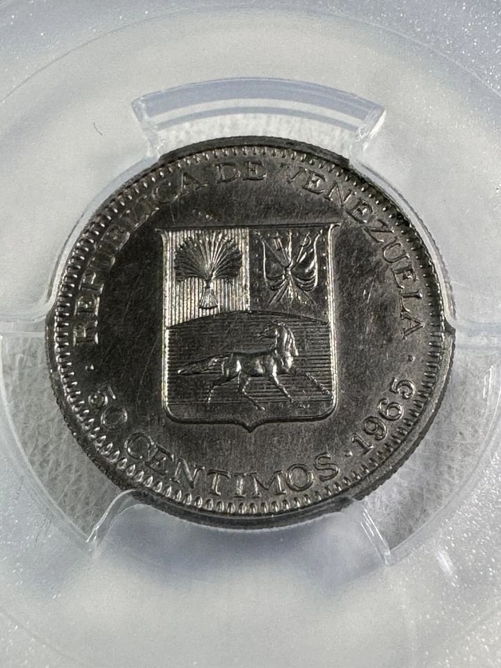 1965 Venezuela 50 Centimos Graded MS 65 by PCGS - Image 3 of 4