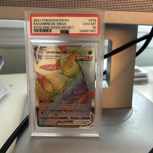 Umbreon VMAX PSA 10 English Pokemon Card 214/203 Evolving Skies 2021 Rainbow